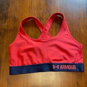 Under Armour Crossback Sports Bra (Large) - Red